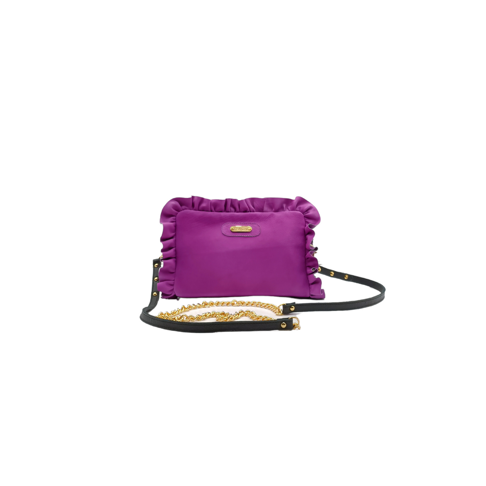 Borsa in pelle NINA ciclamino con frappe