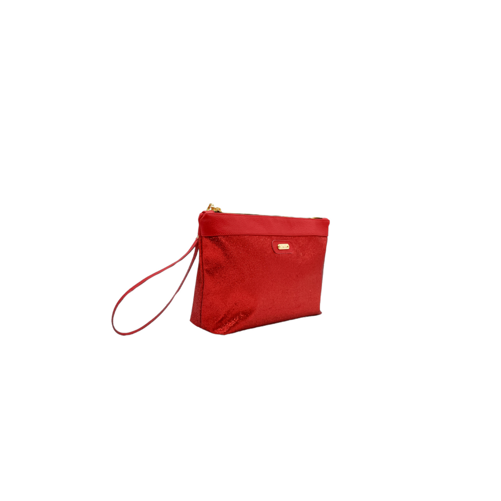 Pochette in tessuto ELLY rosso lurex