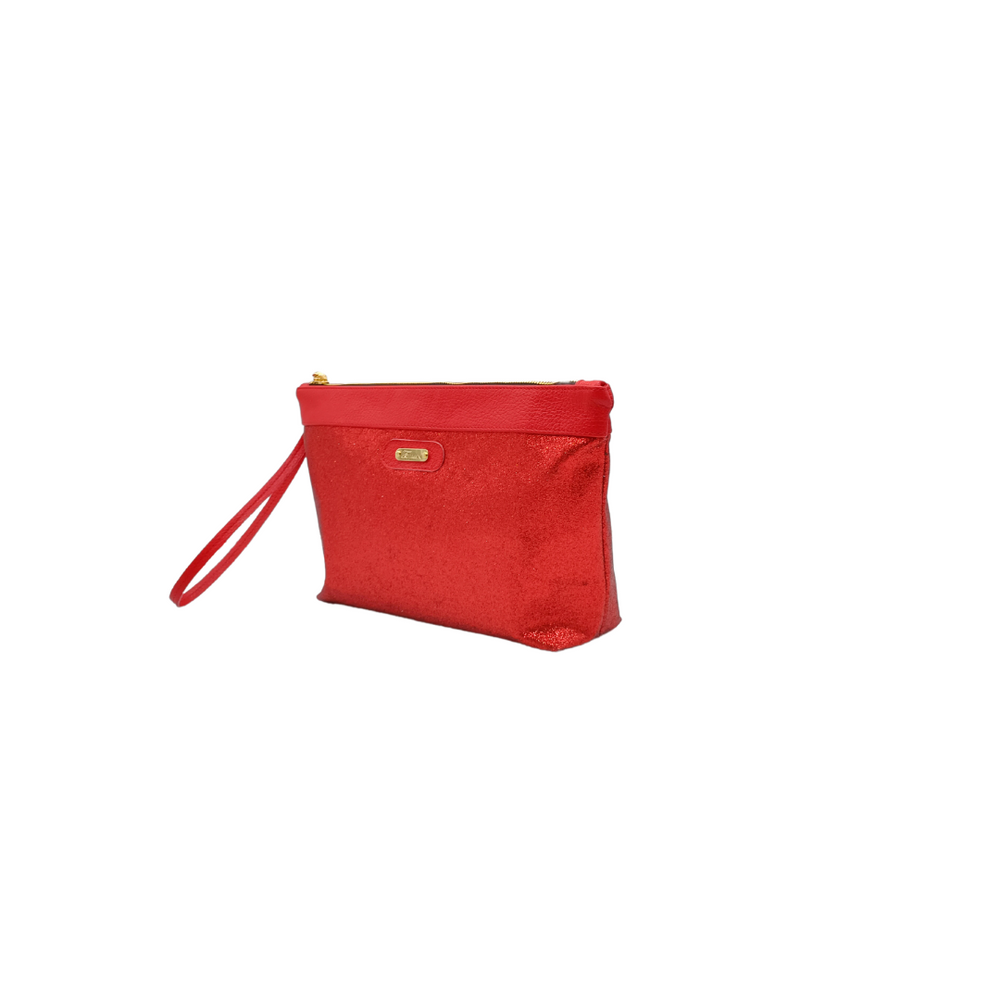 
                      
                        Pochette in tessuto ELLY rosso lurex
                      
                    