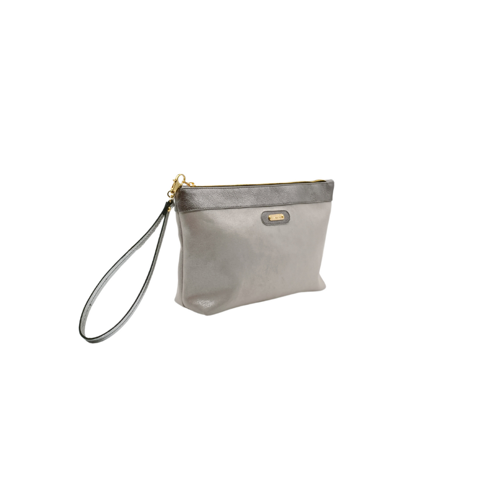 Pochette in tessuto ELLY silver lurex