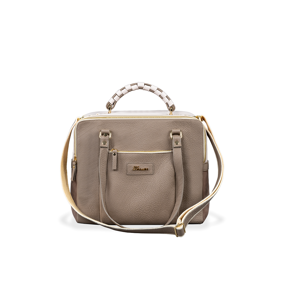 Borsa in pelle MIRANDA Taupe