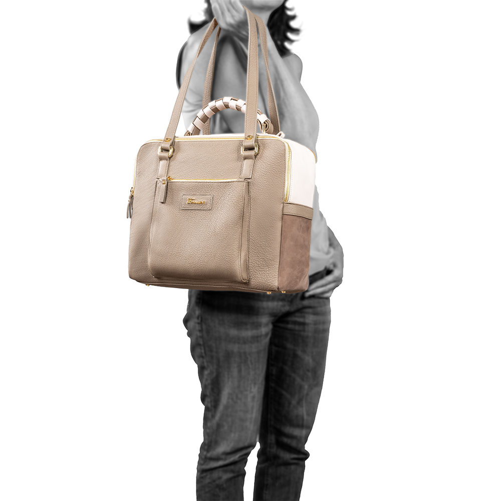 
                      
                        Borsa in pelle MIRANDA Taupe
                      
                    