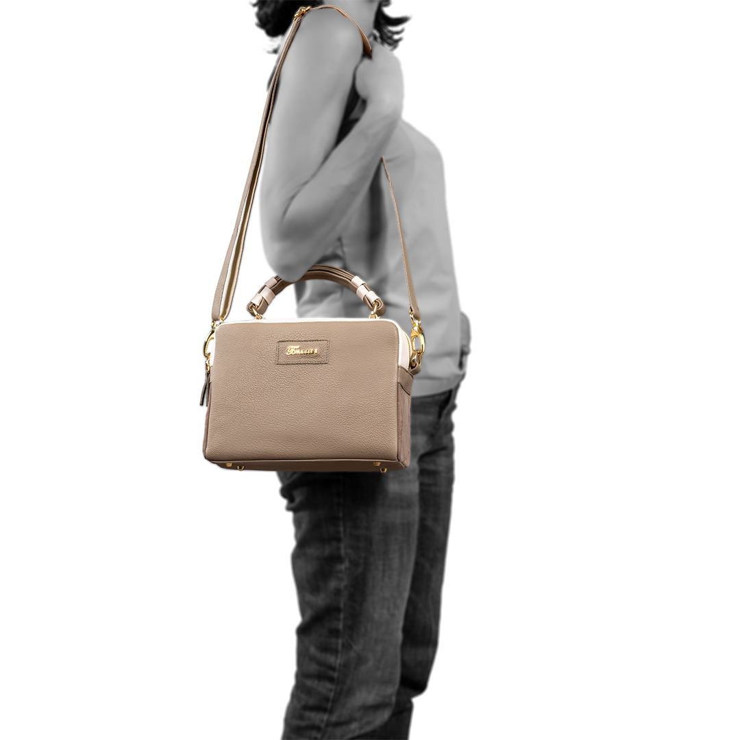 Borsa in pelle GRACE Taupe