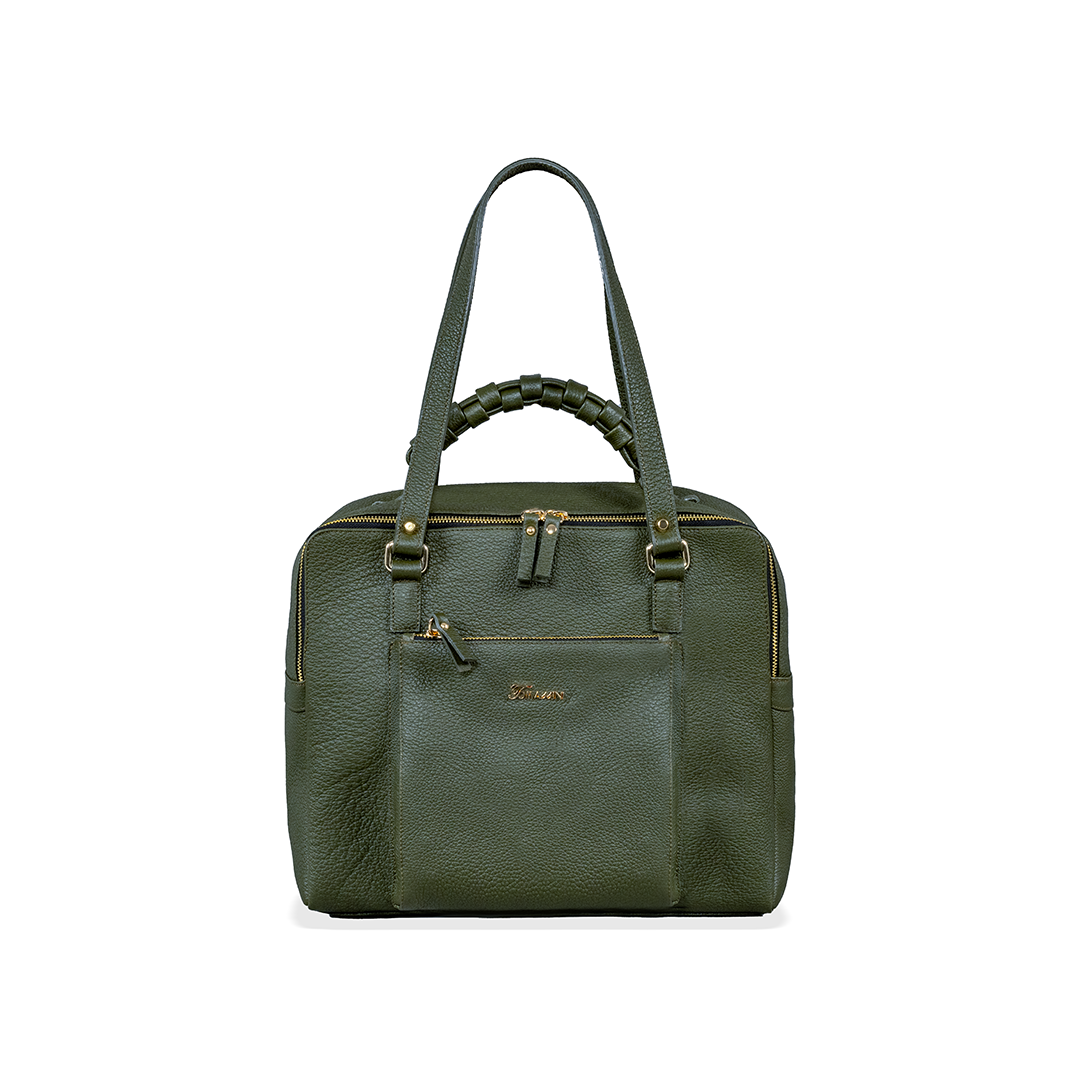 Borsa in pelle MIRANDA Verde Oliva
