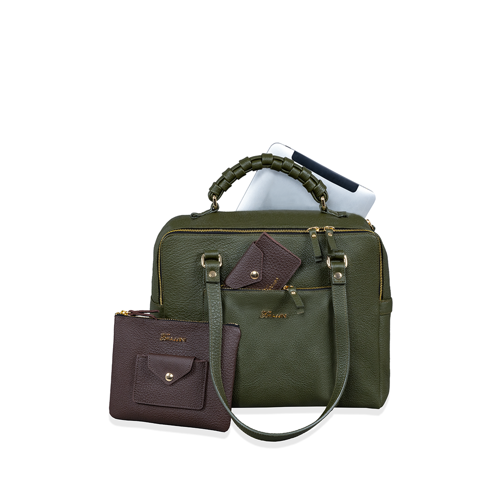 
                      
                        Borsa in pelle MIRANDA Verde Oliva
                      
                    