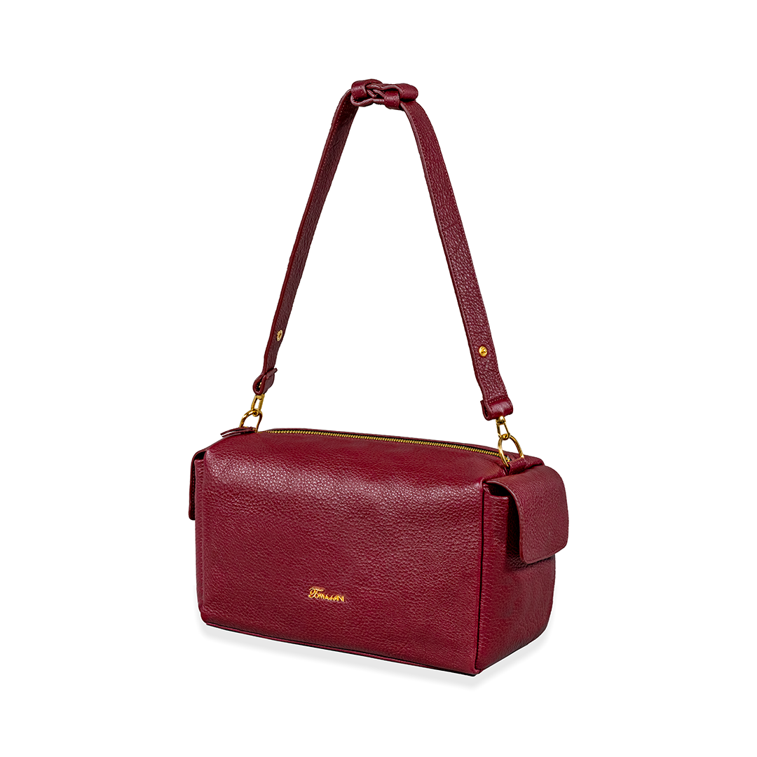 Borsa in pelle LIDIA Borgogna