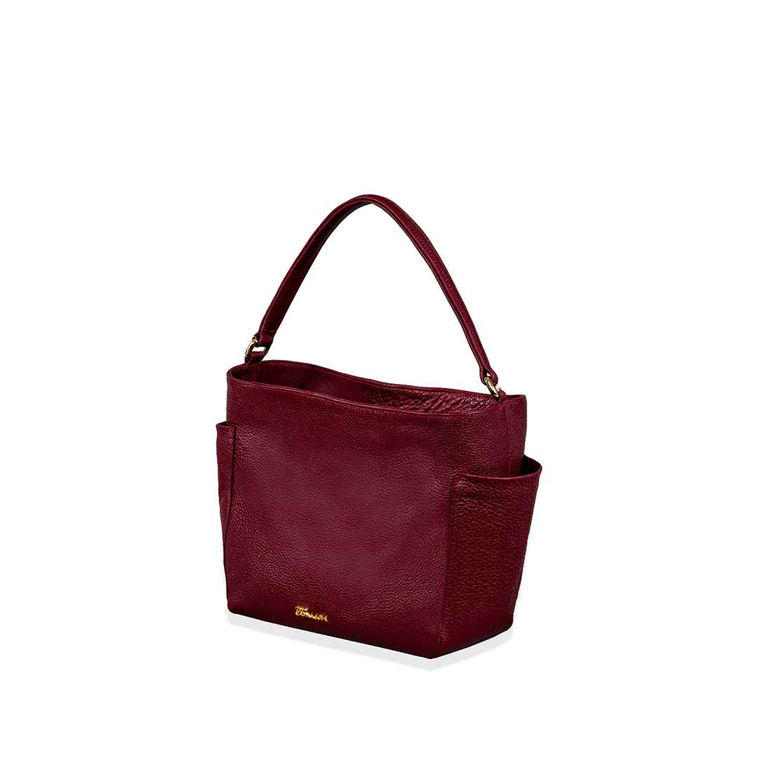 Borsa in pelle TEA Borgogna