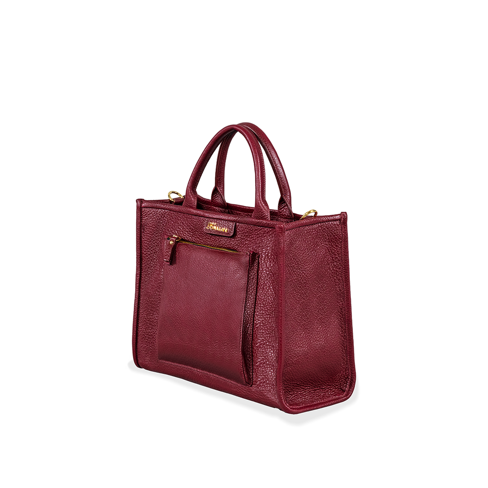 Borsa in pelle FERNANDA Borgogna