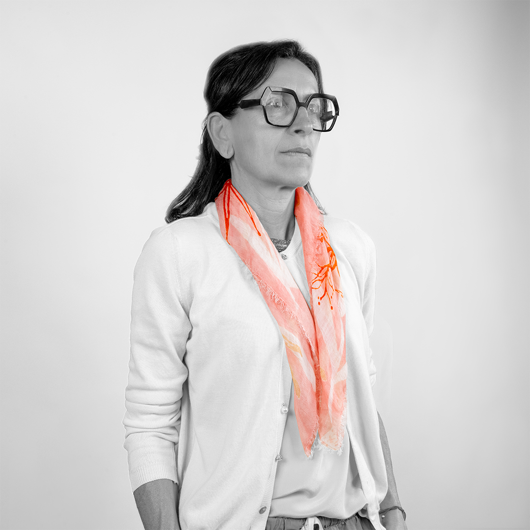 FOULARD stampato a mano orange
