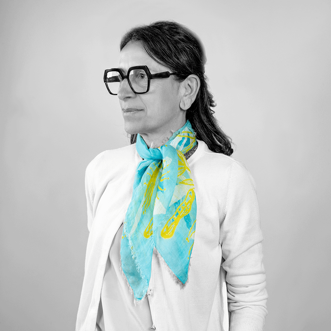 FOULARD stampato a mano cielo
