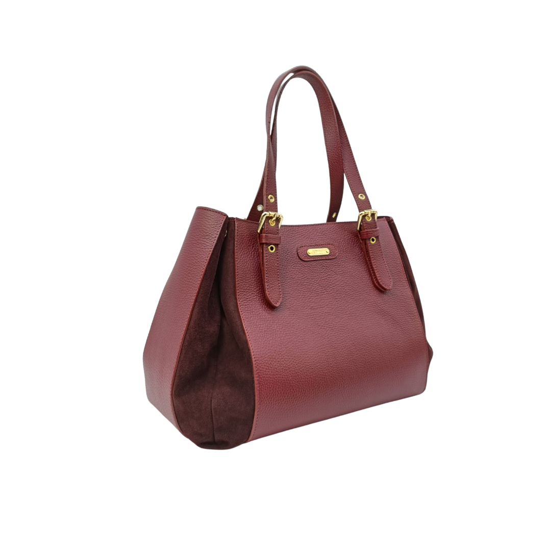 Borsa in pelle VERONICA borgogna