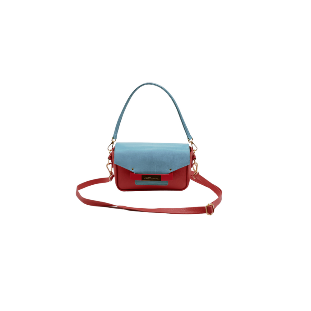 Borsa in pelle KARON Turquoise orange