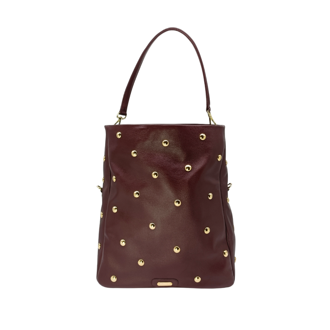 Borsa in pelle LUCREZIA Borchie Bordeaux