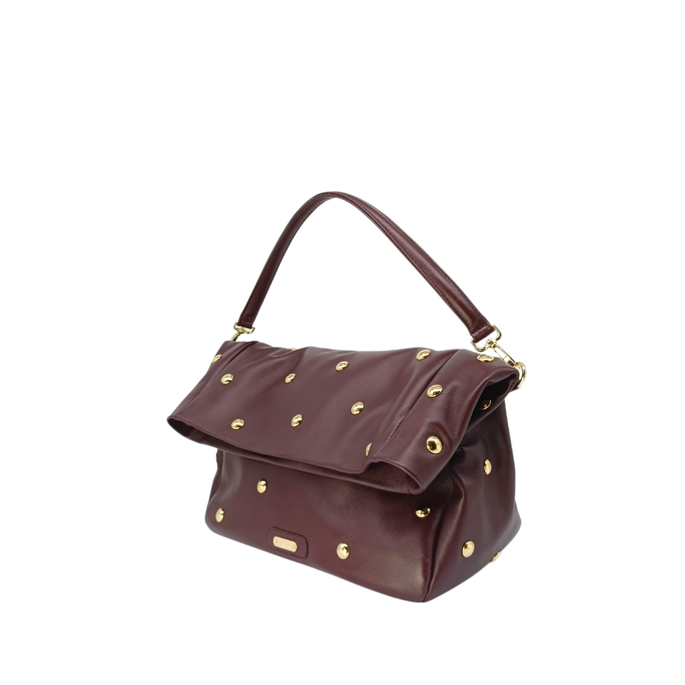 
                      
                        Borsa in pelle LUCREZIA Borchie Bordeaux
                      
                    