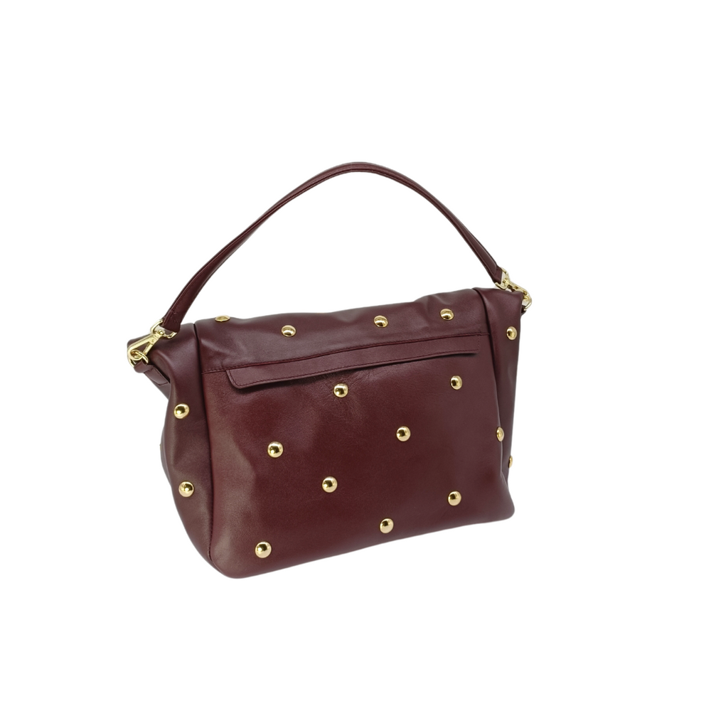 
                      
                        Borsa in pelle LUCREZIA Borchie Bordeaux
                      
                    