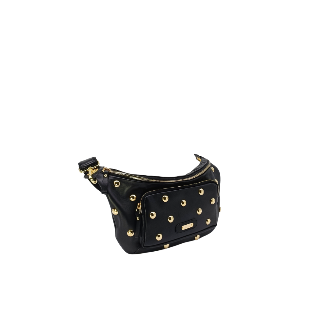 Marsupio in pelle ORESTE Borchie Black