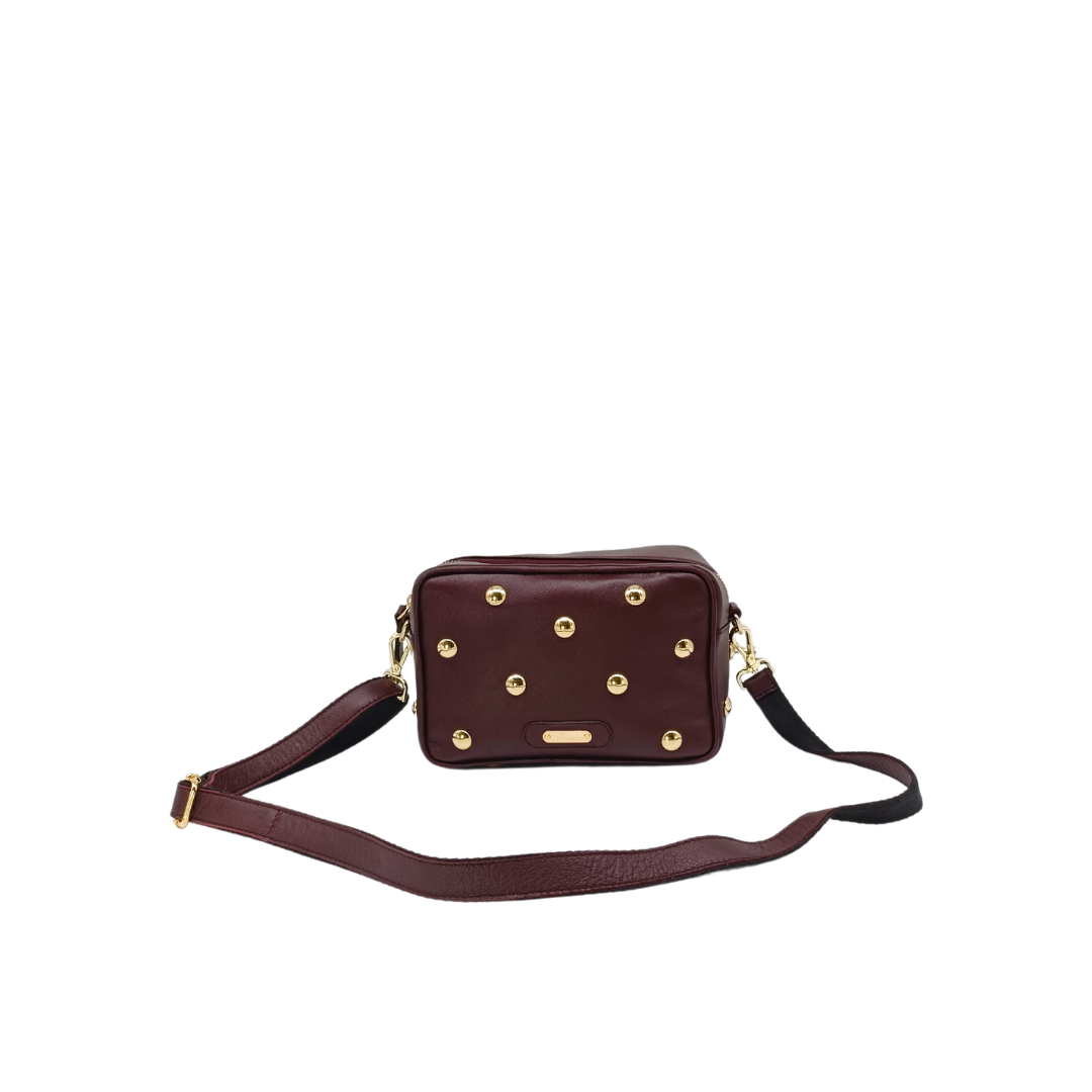 Borsa in pelle TINA Borchie Bordeaux