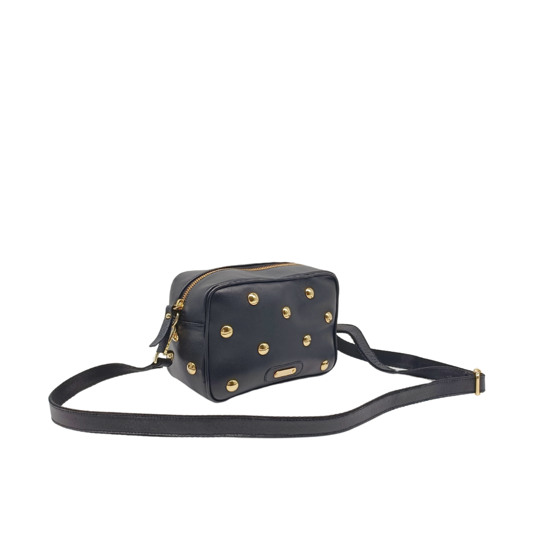 Borsa in pelle TINA Borchie Nero