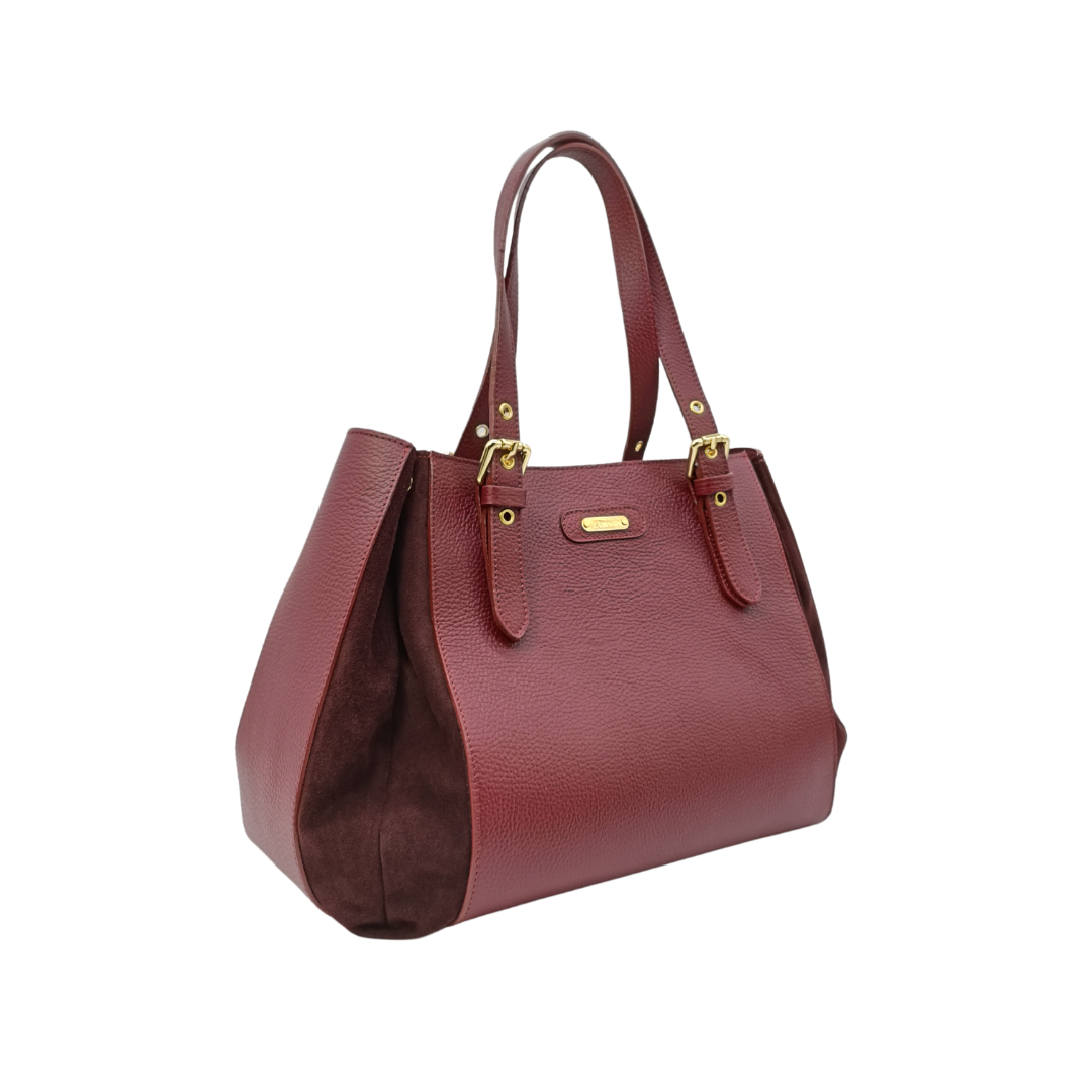 Borsa in pelle VERONICA borgogna