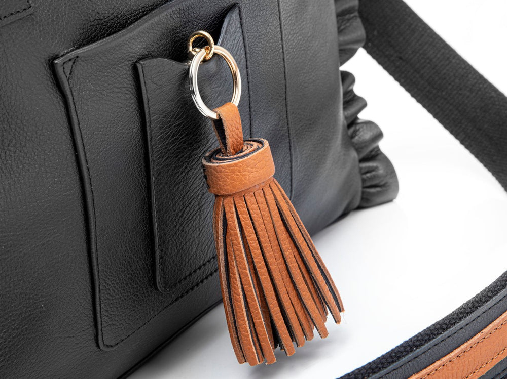 
                      
                        Borsa in pelle MARY con frappe cuoio
                      
                    