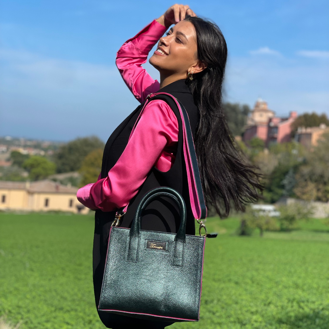 Borsa in pelle GINEVRA verde oliva