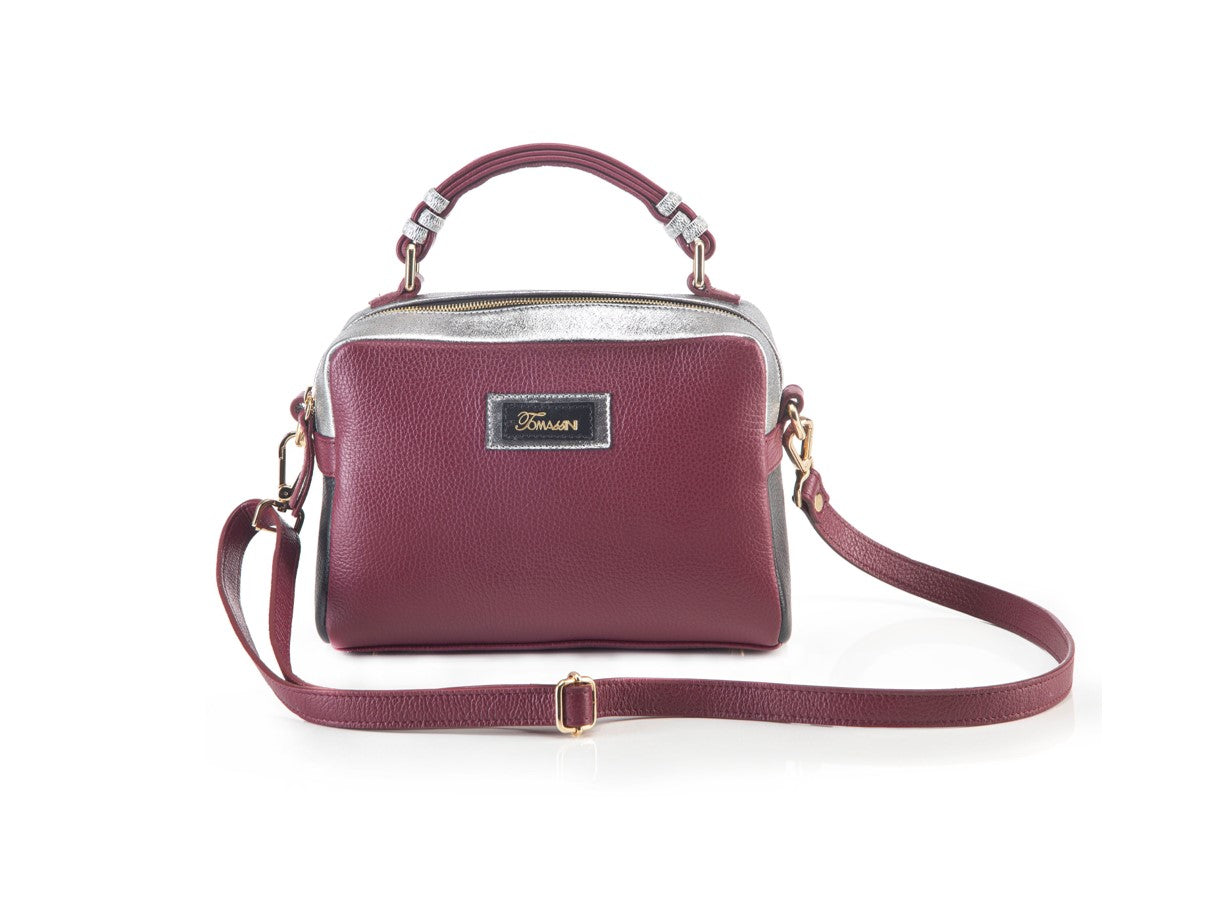 Borsa in pelle Grace bordeaux davanti