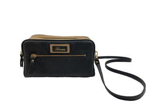 Borsa in pelle LETIZIA nero e beige