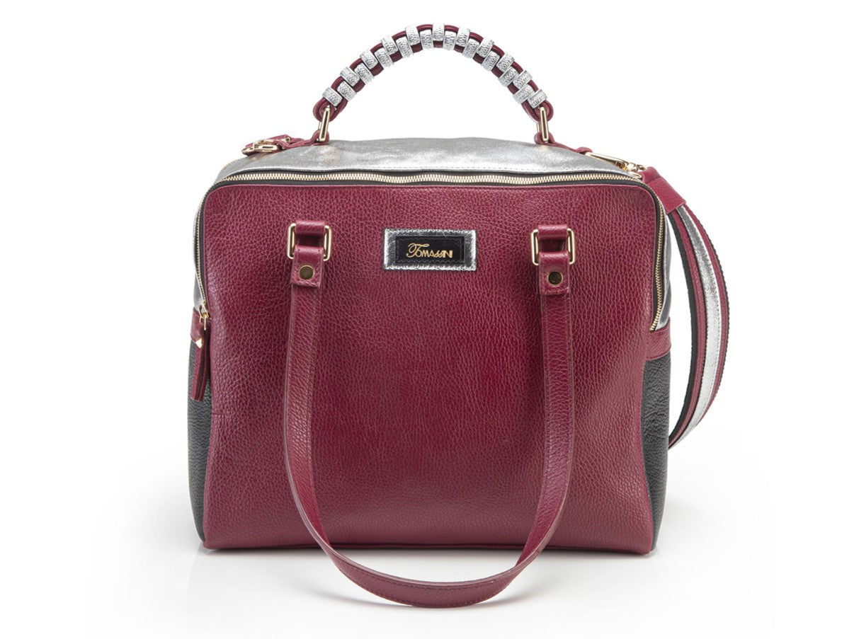 Borsa in pelle Mary bordeaux davanti